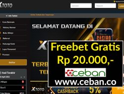 XTOTO – FREEBET GRATIS TANPA DEPOSIT RP 20.000