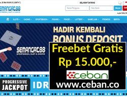 SEMANGAT88 – FREEBET GRATIS TANPA DEPOSIT RP 15.000