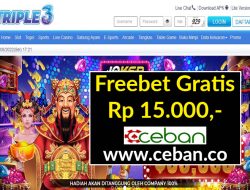 TRIPLE3 – FREEBET GRATIS RP 15.000 TANPA DEPOSIT