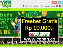 TOTOSOJU – FREEBET GRATIS RP 10.000 TANPA DEPOSIT