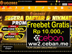 UG2882 – FREEBET GRATIS RP 10.000 TANPA DEPOSIT